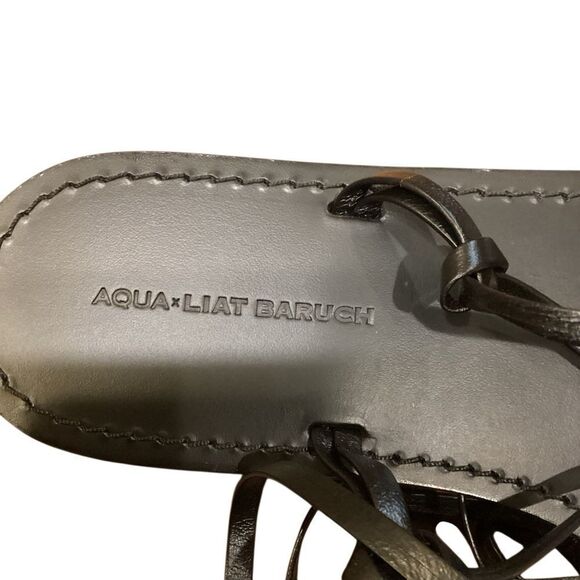 AQUA x Liat Baruch Women's Ilria Ankle Tie Strappy Thong Sandals Size 10 - Picture 12 of 13